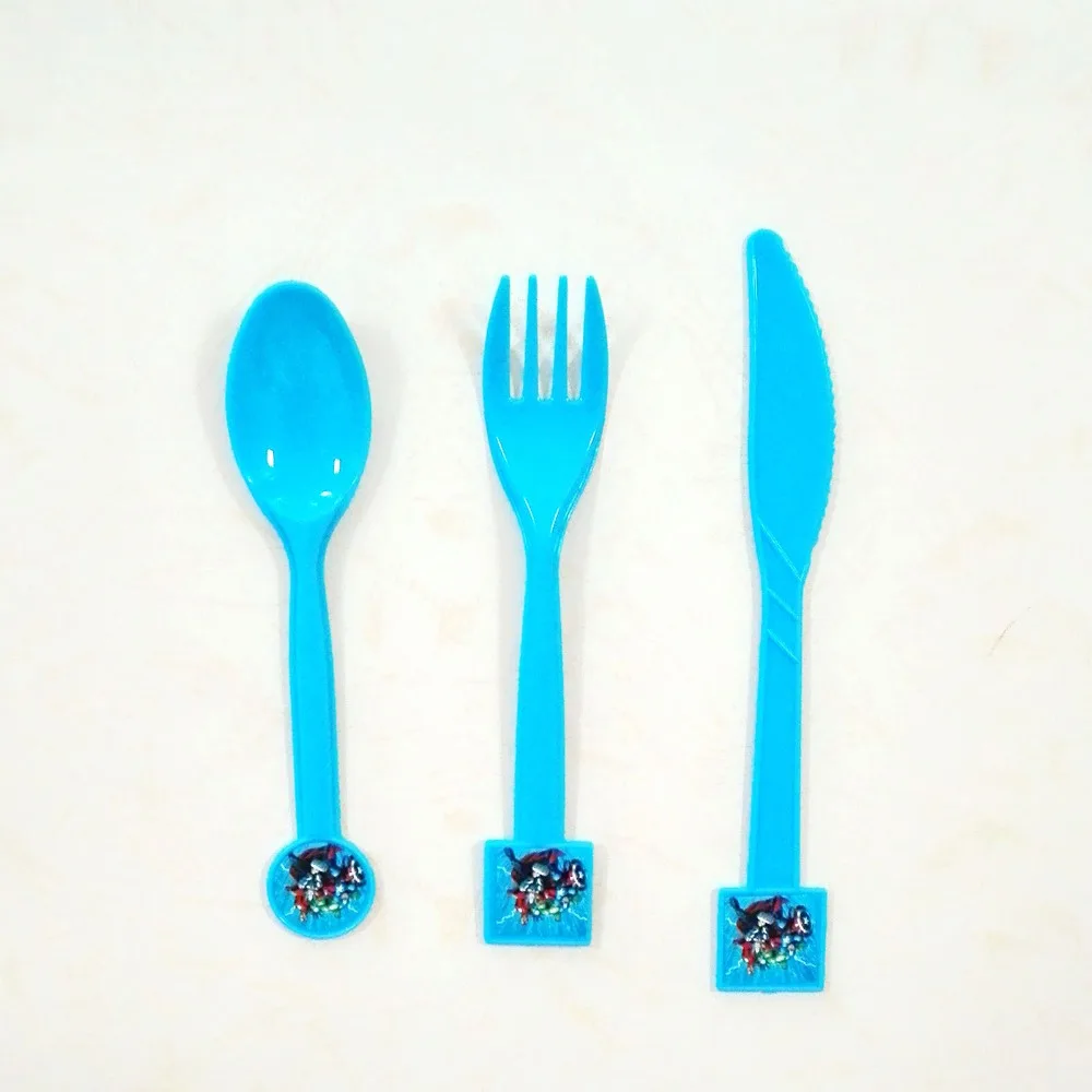 10pc knife+10pc spoon +10pc Plastic Fork Avengers Cartoon Theme birthday Superhero Party Supplies And Event Decoration | Дом и сад