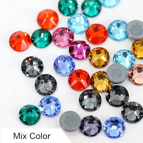 Mix Colors 144 шт цветные горячие ремонтные стразы, платья, свадебные платья, украшения, 16cut 8 Big 8 Small Iron Stone, стразы горячей фиксации Y3836 - Цвет: Mix Colors