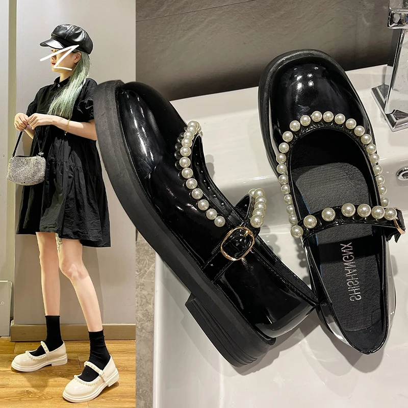 

Women's Shoes Platform Oxfords Female Footwear Square Toe Modis Casual Sneaker Shallow Mouth Autumn Clogs Leather Summer Dress N