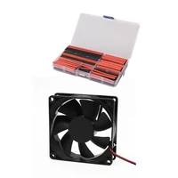 1x dc 12v black 80mm square plastic cooling fan 150pcs 21 black and red polyolefin heat shrink tubing tube