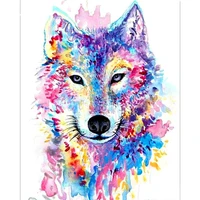 full squareround drill 5d diy diamond painting colored wolf 3d rhinestone embroidery cross stitch 3d home decor gift