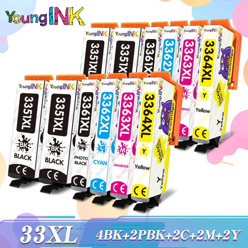 

12 PACK Compatible Ink Cartridge For Epson XP530 XP630 XP830 XP635 XP540 XP640 XP645 xp900 T3351 T3361 T3364 For Europe Printer