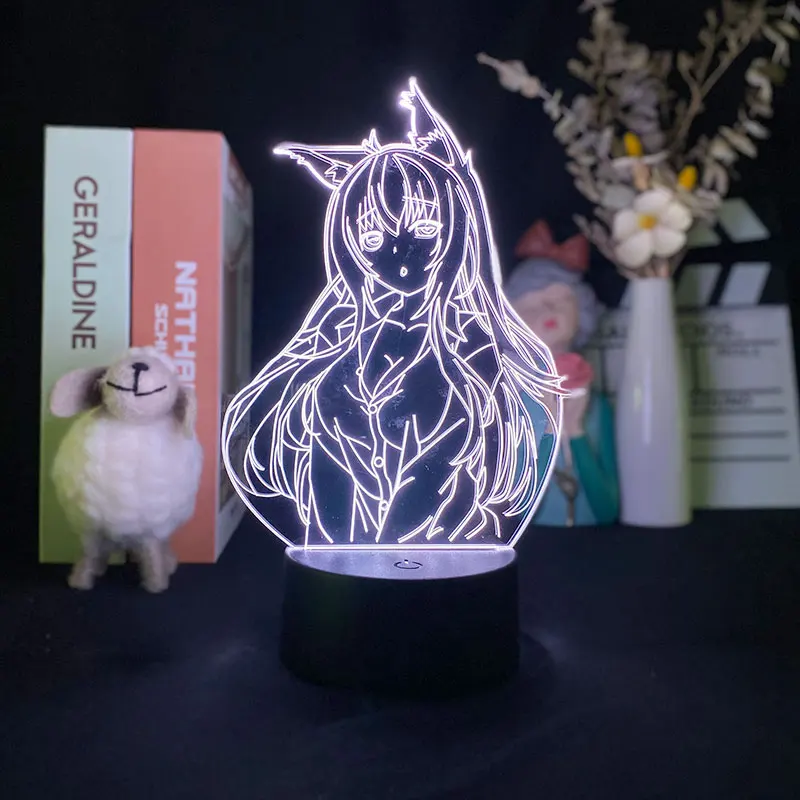 

3D лампа, 7 цветов, подарок на день рождения для детей, настольная лампа Nekopara в японском стиле аниме, 3D ночник, будильник светильник Delineascope