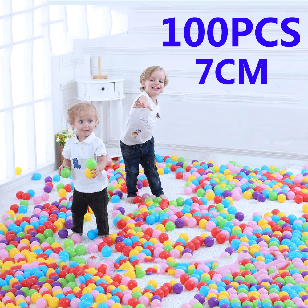 

100Pcs Balls For Dry Pool Plastic Balls Eco-Friendly Colorful Sphere Soft Funny Baby Swim Pit Toys Water Pool Kid Toy Dia 7cm