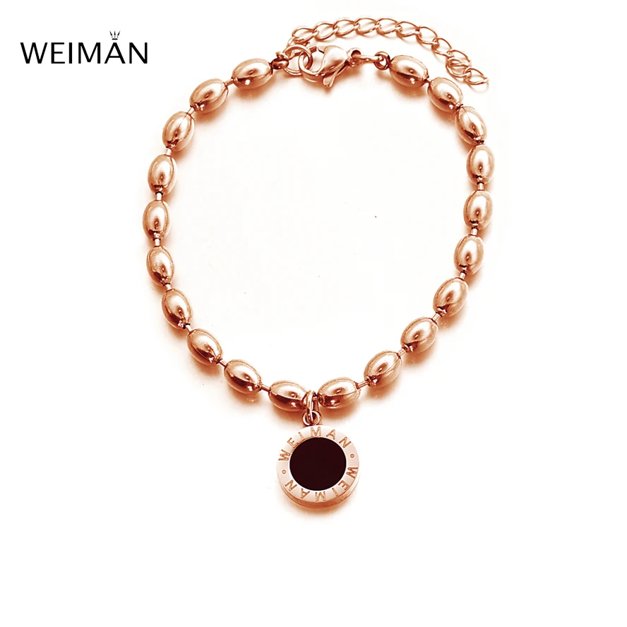 WEIMAN Роскошные брендовые цветные круглые черные эмалированные браслеты с