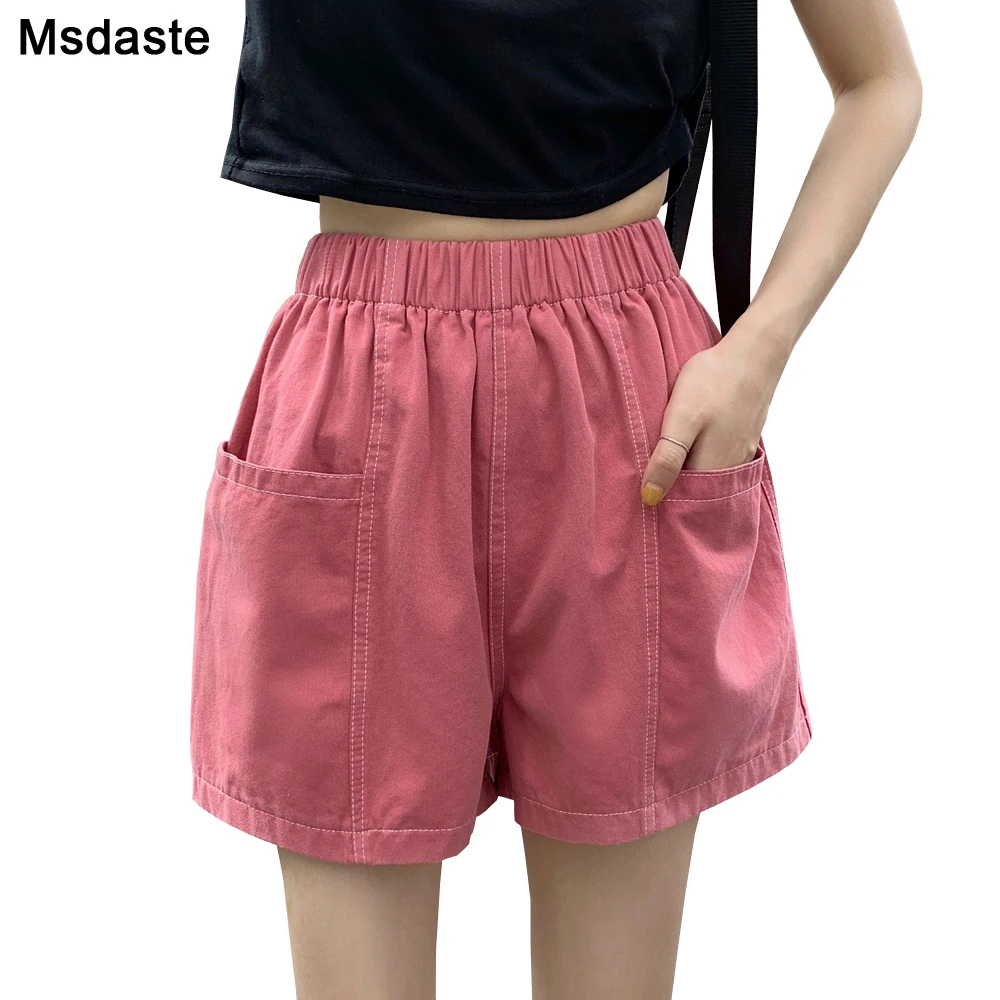 Женские шорты джинсы с эластичной резинкой на талии женская уличная одежда