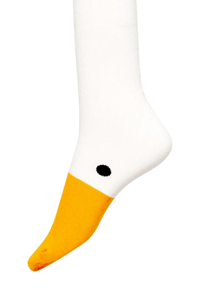 Goose head socks are cute and funny hip hop knee calf socks are cool