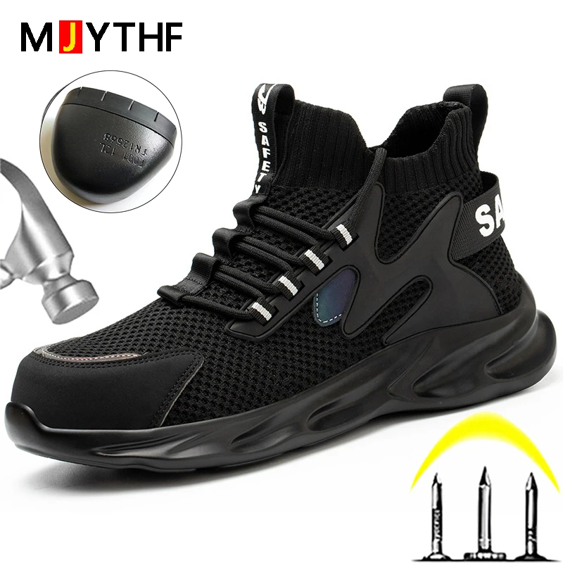 

Мужские рабочие защитные ботинки MJYTHF, новинка 2022, рабочая обувь, кроссовки, носки, ботинки, рабочие ботинки с защитой от проколов, неразрушае...