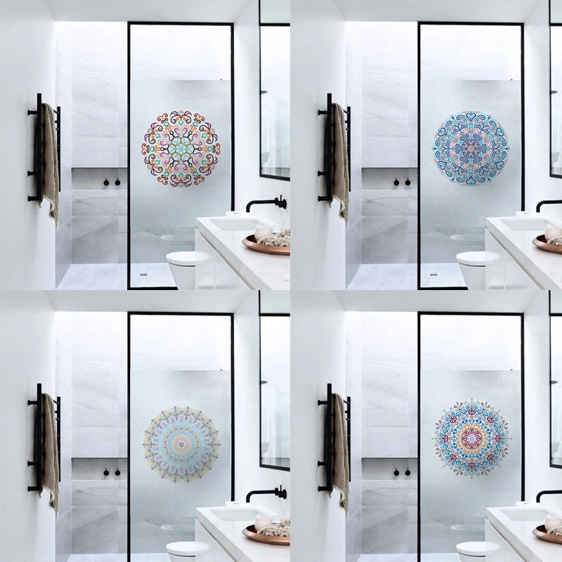 Оконная пленка с принтом мандала статическое стекло бумага матовая декоративная