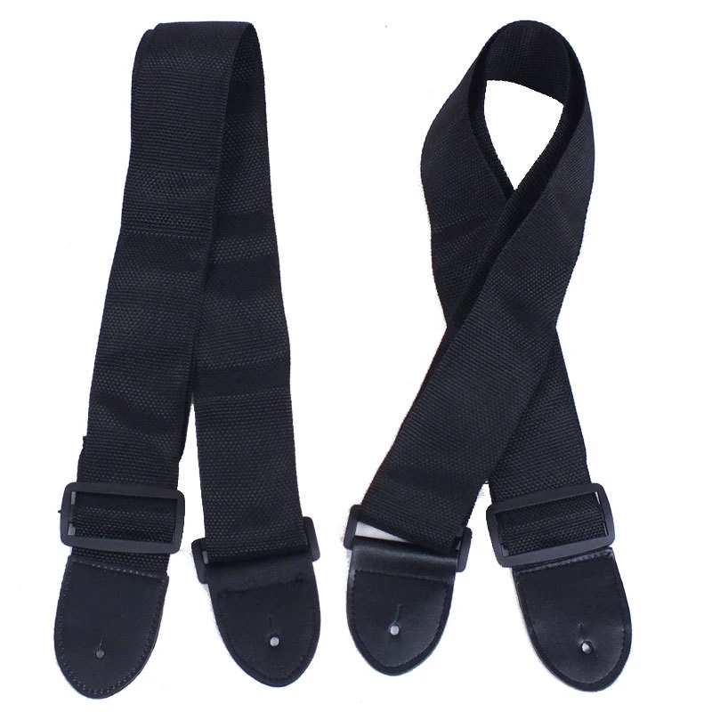 

68cm-124cm Guitar Strap Leather Head Adjustable Shoulder Strap for Guitar Electric Guitar Bass Guitar Parts Accessories Black