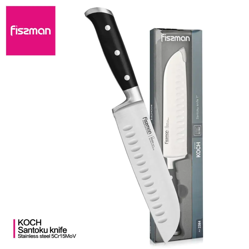 5 дюймовый 7 нож Santoku серии KOCH немецкие Стальные Кухонные ножи FISSMAN|Кухонные ножи| |