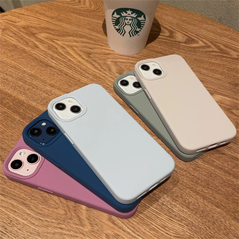 

Ins minimalist thickened anti-drop iPhone 13 mobile phone shell liquid silicone iphone13promax all-inclusive classic 12 X XS 7 8