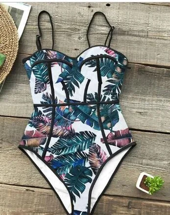Купальник с высоким вырезом бразильский комплект бикини 2020 тропический принт