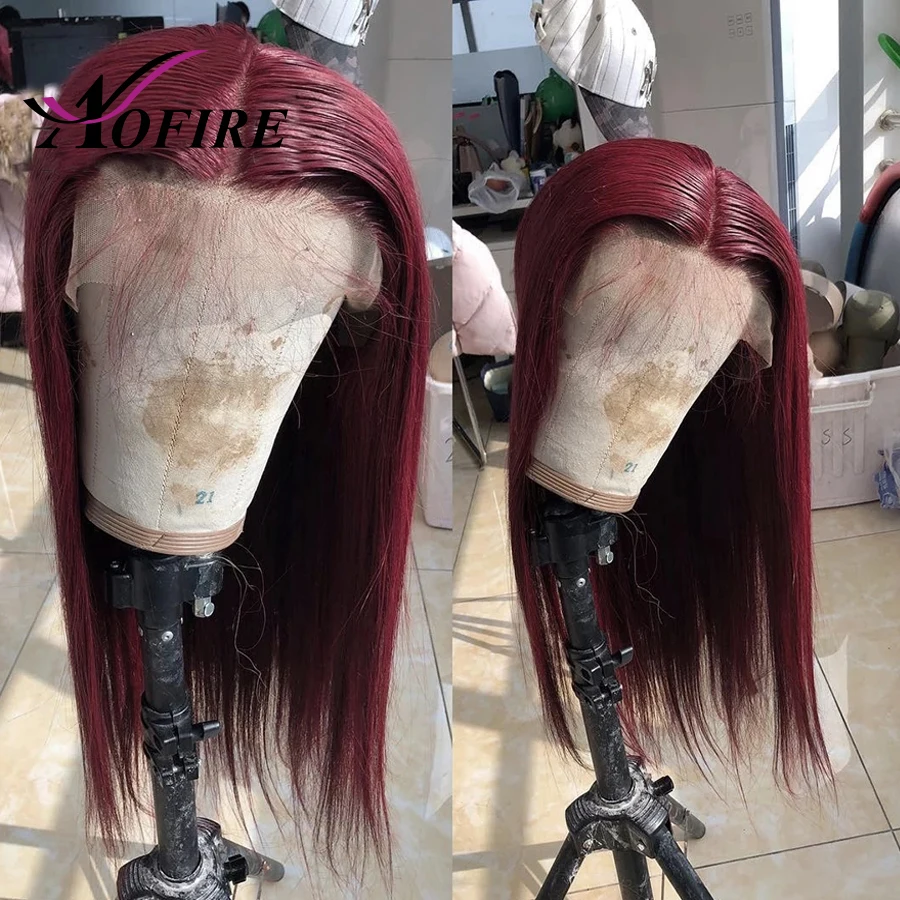 99J Бургундский Омбре красный цвет Предварительно выщипывающийся 13x6 кружевные