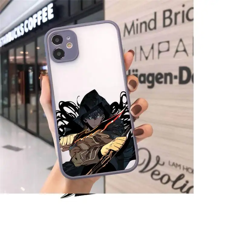 

Comics solo leveling cool black Phone Cases Matte Transparent For iPhone 12 Mini 11 Pro XR XS Max 7 8 Plus