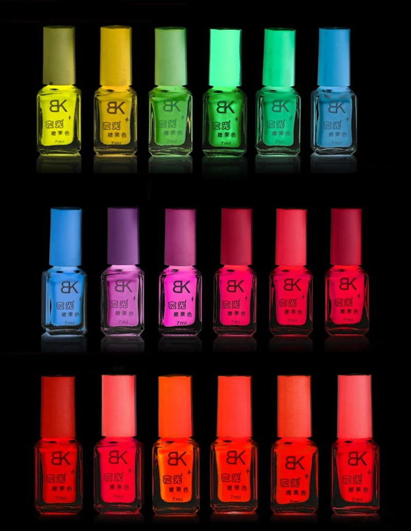 2020 Nail Art Cute Candy Color Glow in the Dark Fluorescence Varnish Neon Fluorescent Polish Luminous Paint Party Rave | Красота и