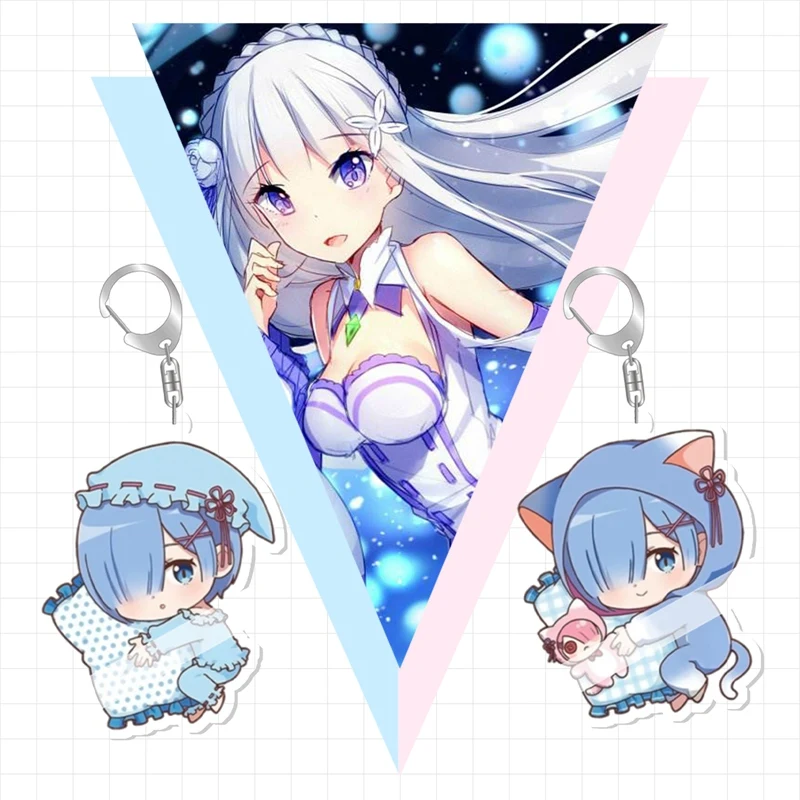 Брелок с японским аниме Re: жизнь в другом мире от нуля брелок Rem Ram Мультяшные