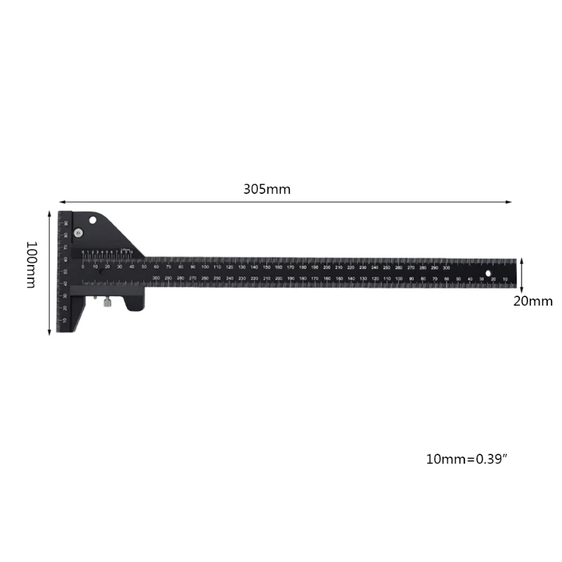 

Aluminum Alloy Scale Measure Scribing Ruler T Shape Multifunction Woodwork Tool