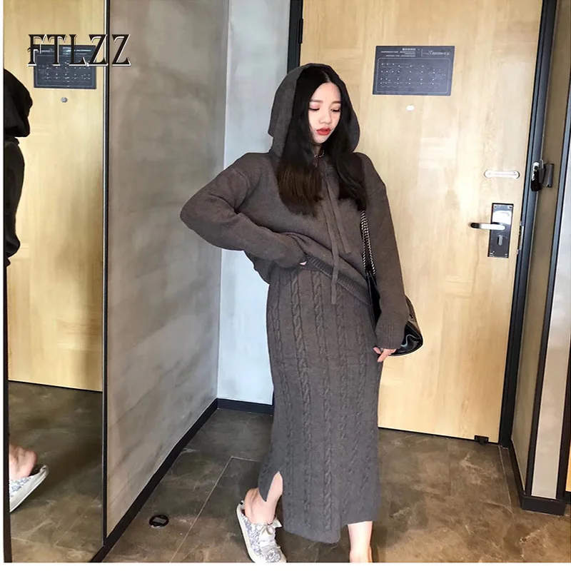 Новый женский спортивный костюм модный осенний зимний свитер с капюшоном Топы +