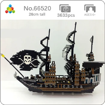 Black Pearl Ship YZ Titanic Caribbean пиратский парусник с черным жемчугом корабль лодка 3D модель DIY мини-строительство алмаз маленькие блоки кирпичи игрушка без коробки - Цвет: Black Pearl Ship