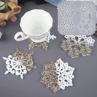 snowflake coaster mold 4 inch coaster silicone mold diy geode coaster candle holder craft decorations mould craft tool