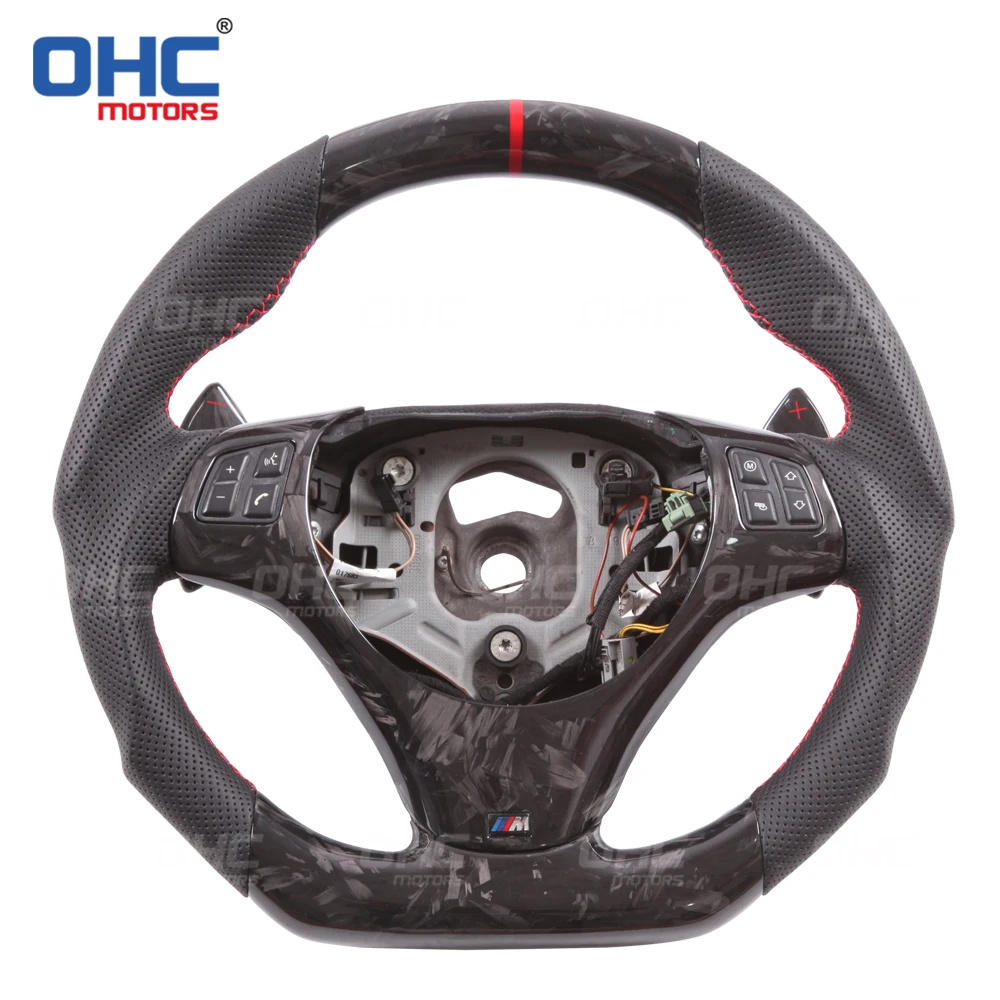 

OHC Motors 100% Real Forged Carbon Fiber Steering Wheel compatible for E82 E90 E87 E93 E92 3 series 1 Series M Performance