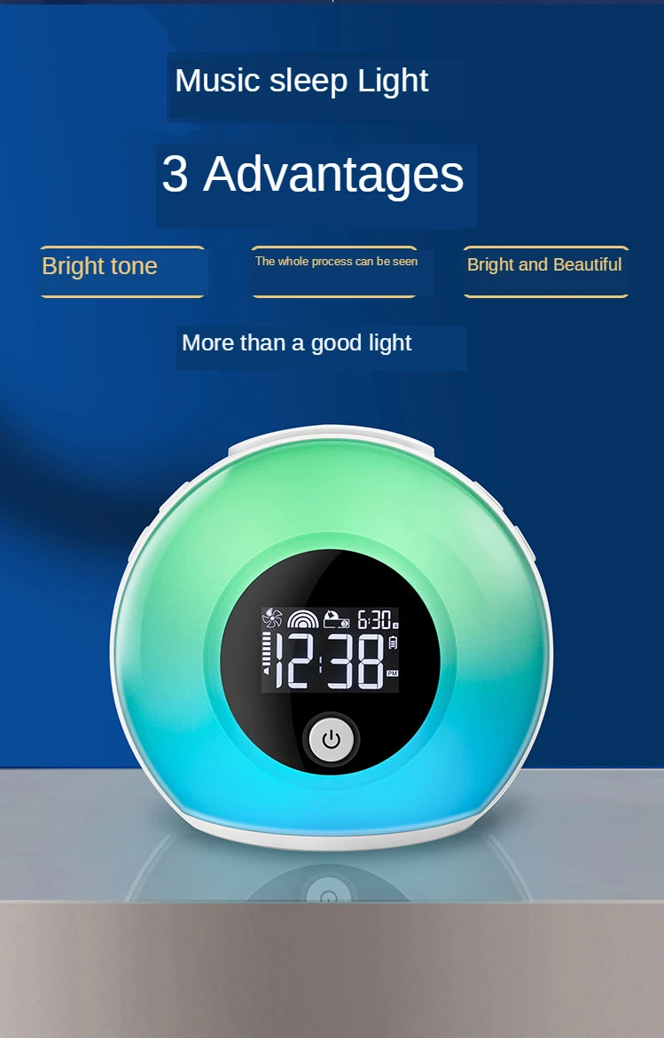 

New Multifunctional Wake-up Light Night Smart Alarm Clock Luminous Clock Light Bedside Wireless Audio Bluetooth Speaker