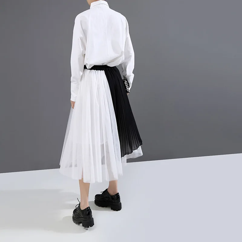 Женская длинная юбка с поясом на резинке модная черная Белая Прозрачная женская