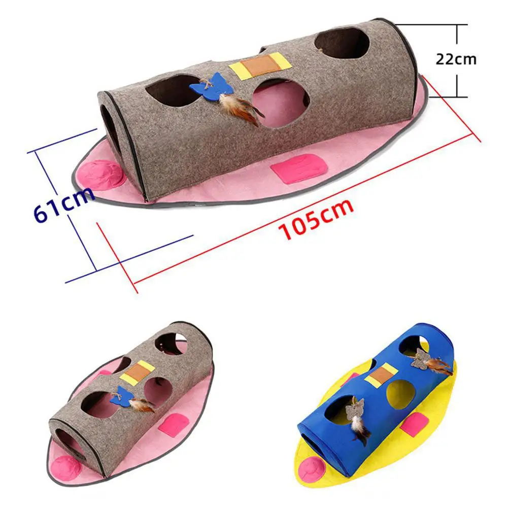 

Multifunctional Cat's Nest Tunnel Foldable Fish-shaped Pendants Warmth Playing Cat Supplies