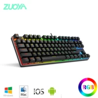 zuoya x78 mechanical keyboard 87 keys wireless bluetooth 2 4ghz three mode 80 rgb back light for computer phone tablet
