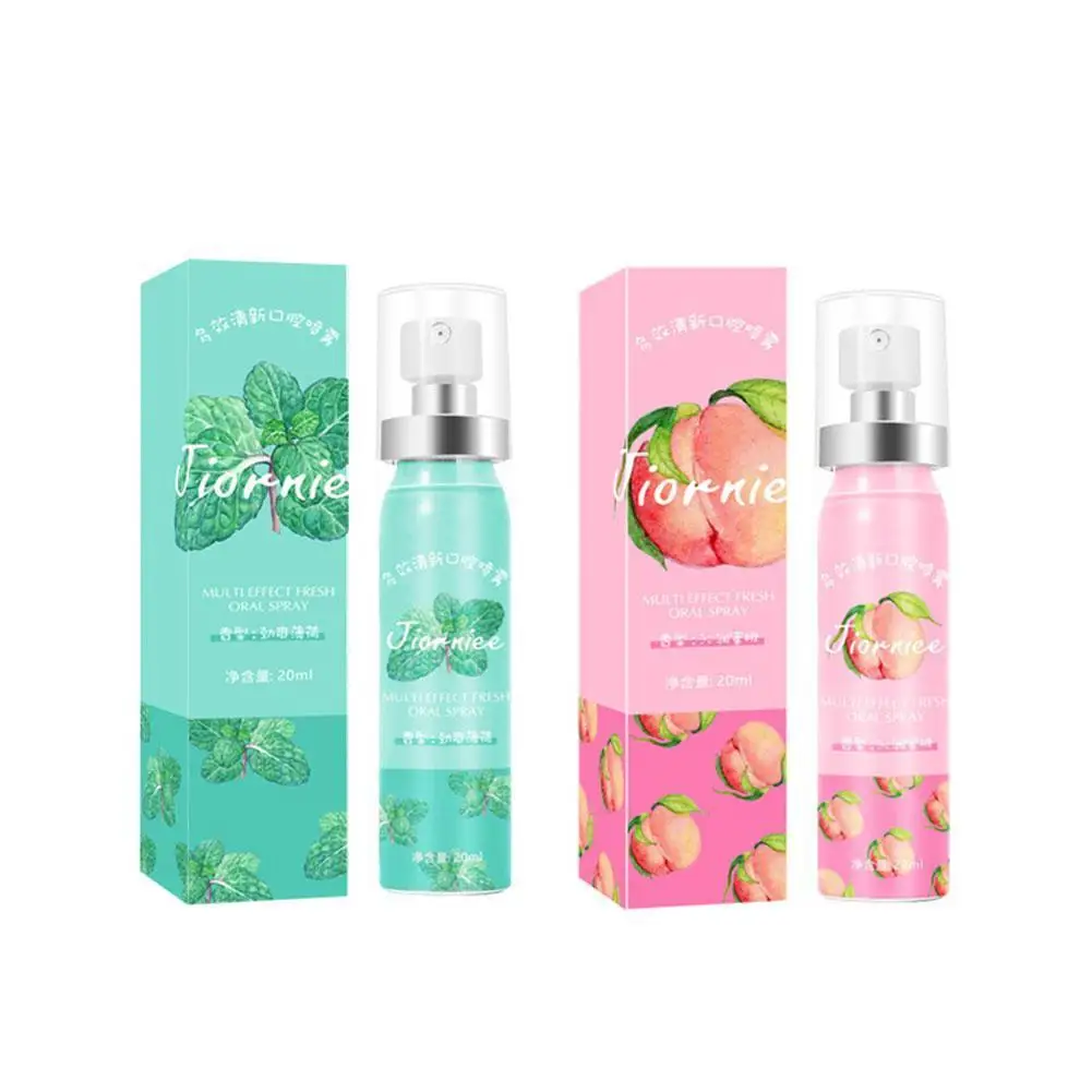 

Fruity Breath Refreshing Spray Ice Mint Blackcurrant Peach Flavor Odor Halitosis Treatment Liquid Mouth Freshener Care Tool