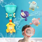 Игрушка детская для ванны, игрушка с распылителем воды для душа, милые Мультяшные детские игрушки для плавания, заводные на цепочке, игрушка для ванной и душа