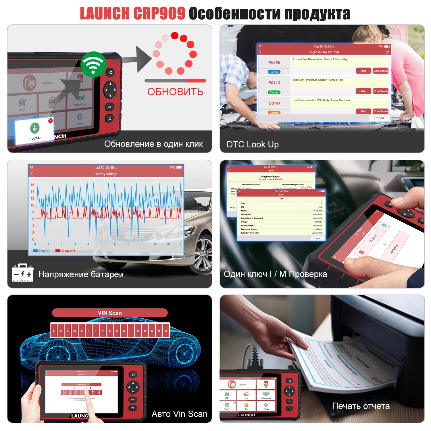 Launch X431 CRP909 полносистемный диагностический инструмент OBD2 сканер 7 дюймов Автомобильный диагностический сканер SRS Airbag сброс ABS TPMS PK MK808