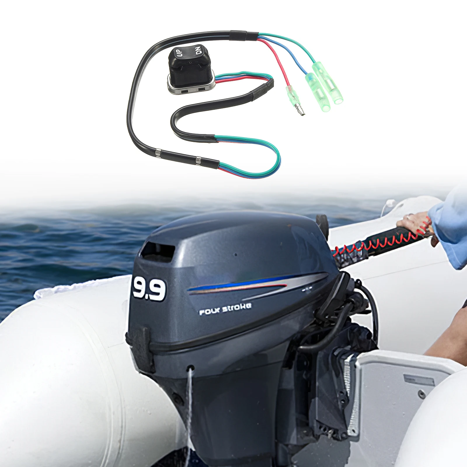 

Flip Button Remote Side Control For Outboard Box OEM: 703-82563-02-00 For Yamaha 2/4 Stroke Outboard Motors General Tilt Switch