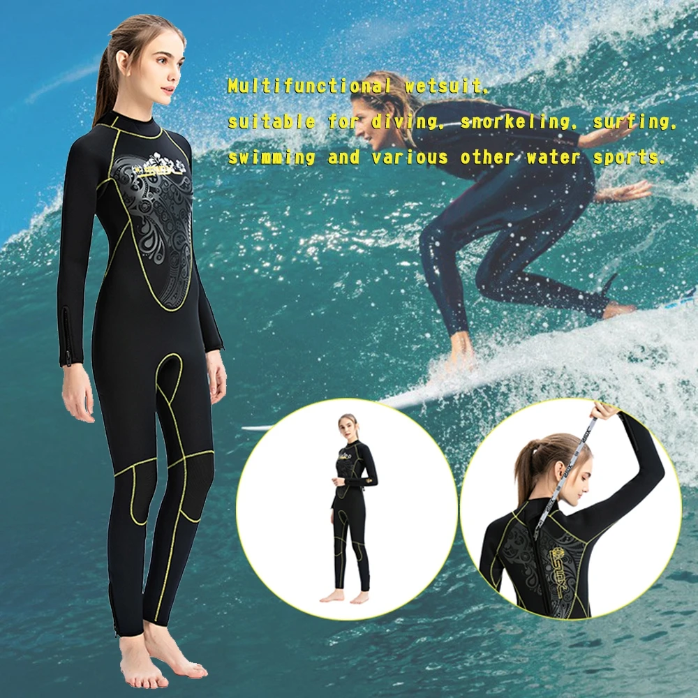 

Artudatech 5mm Women Neoprene Wetsuit Surfing Diving Suit Full Body Snorkeling Triathlon