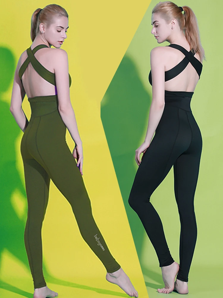 Костюм спортивный женский для занятий йогой одежда спортзала с открытой спиной |
