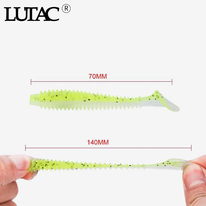 

LUTAC Fishing 4 Bags 7cm Wobblers Lures Soft Lure Shiner Swimbait Silicone Soft Bait Double Color Carp Artificial