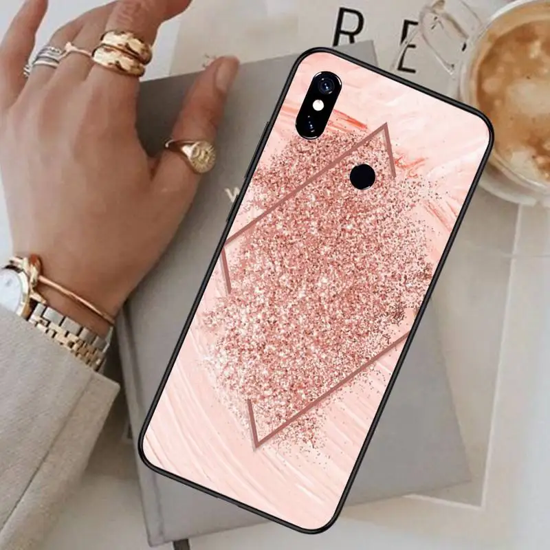 

Gold Rose Love heart Bling Phone Case For Xiaomi Redmi note 7 8 9 pro 8T 9S Mi Note 10 Lite pro