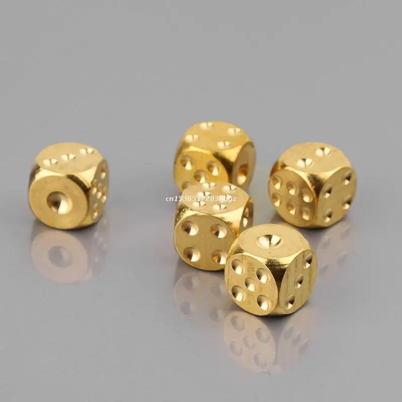 1 шт. Твердые Полированные Латунные игральные кости 20 мм металлический куб медная