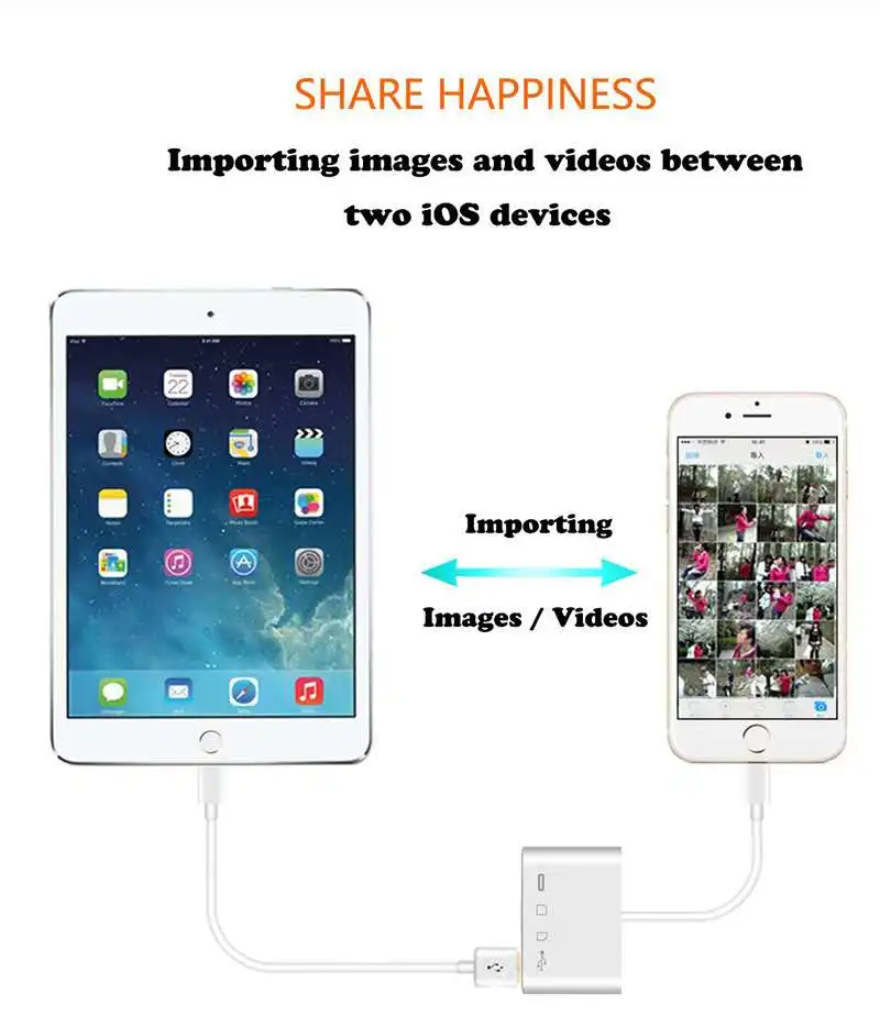 Fiuzd 4 в 1 для подключения Lightning к камере комплекты SD/TF/USB адаптер чтения карт OTG
