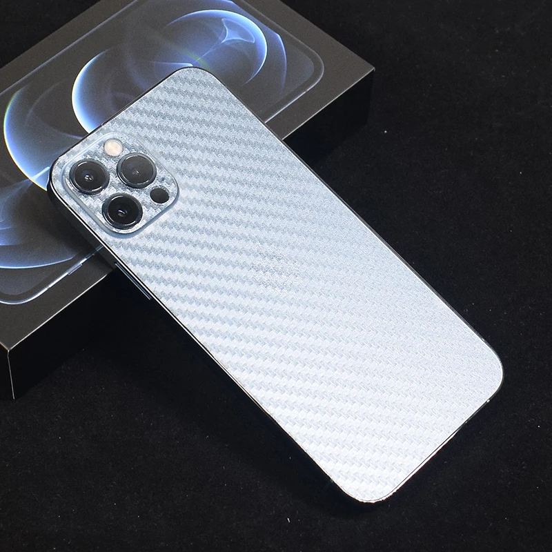 

Transparent Carbon Fiber Decorative For iPhone 12 11 Pro Max mini XR SE2 XS 7 8 5 SE 5s 6s 6 Plus Protector Back Film Sticker