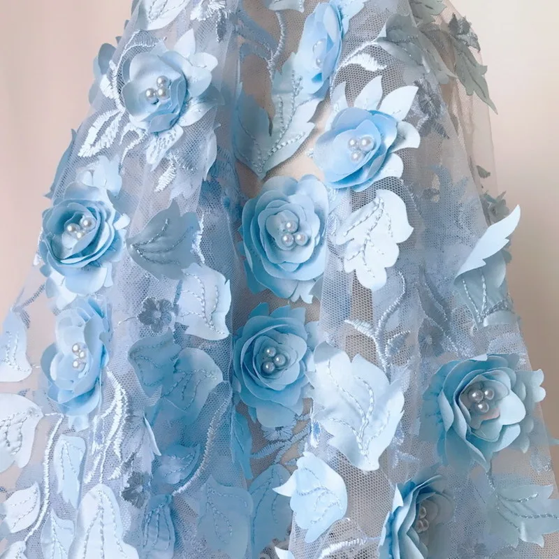 Голубая ткань для шитья женских платьев юбки аксессуаров ручной работы TX1415 1 ярд