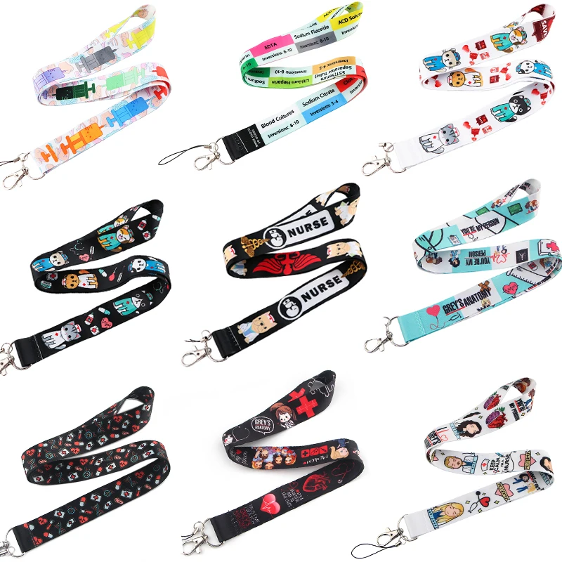 

10pcs/lot BH1442 Blinghero Cartoon Medical Necklace Lanyard Keychain key Phone Rope For Doctor Nurse Accessories