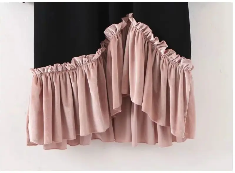 Hcless 2019 осеннее и зимнее корейское женское бархатное платье с неровной строчкой