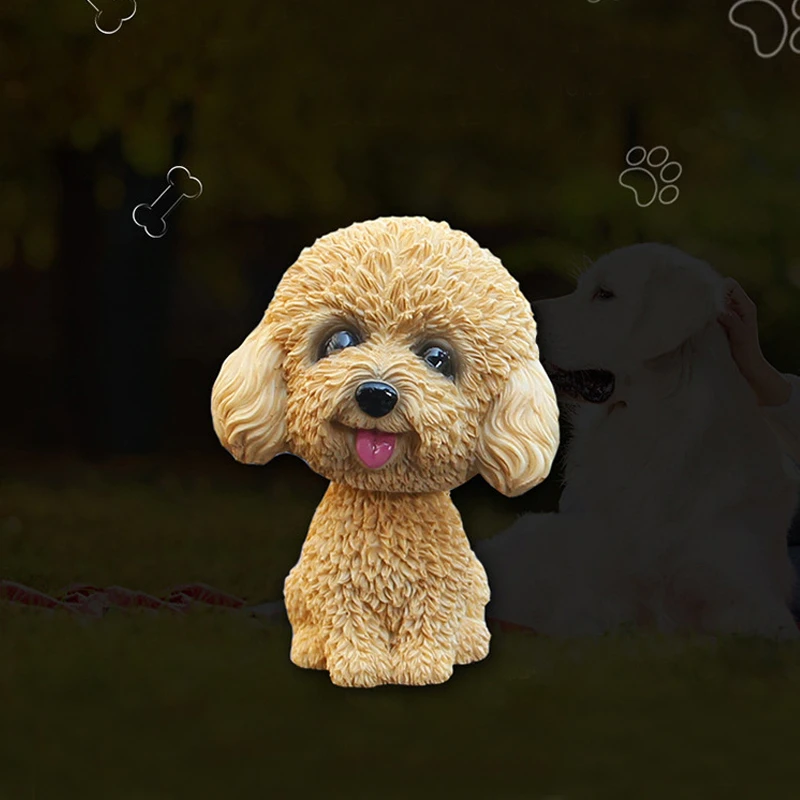 Качающаяся голова из орнамент с изображением собак смолы милая декоративная