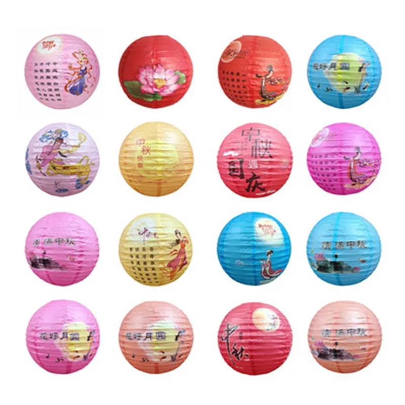 

Китайская круглая шелковая бумага, картина маслом, иллюстрация для наружного декора, декоративный фонарь для середины осени