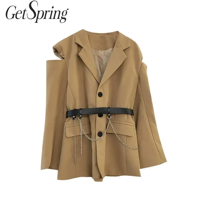 Getвесенний Женский блейзер с вырезами необычные женские блейзеры куртки