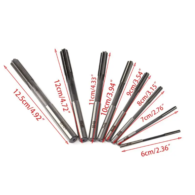8pcs HSS H8 Straight Shank Chucking Machine Reamer Milling Cutter Tool Set 18DEC31 | Инструменты