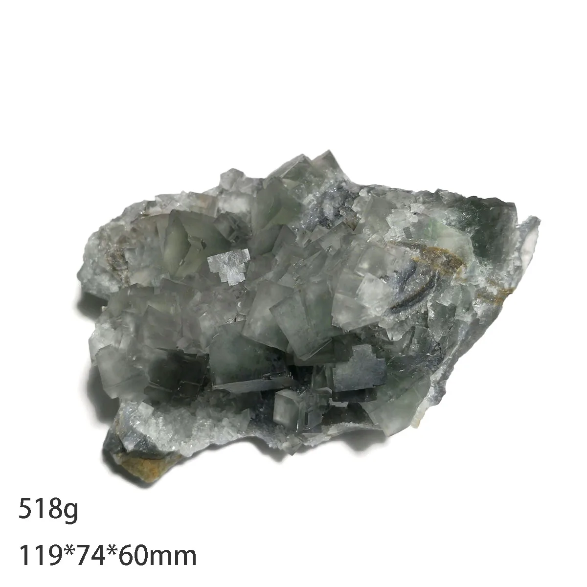 

518 г C8-2 натуральный зеленый флюорит, минеральный кристалл, образцы, подарки, украшения, коллекционные предметы из провинции Фуцзянь, Китай