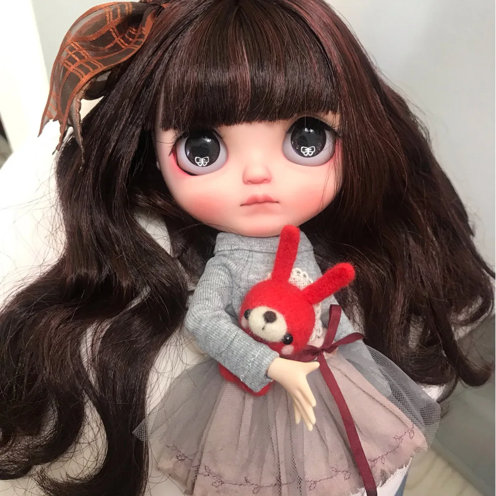

Кукла Neo Blyth NBL 1/6 BJD с матовым лицом под заказ, кукла с большими глазами, шарнирная кукла с париком и окрашенными спящими глазами